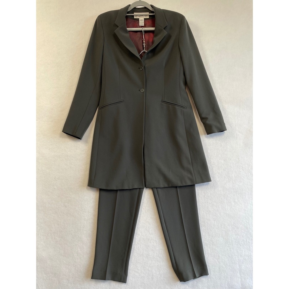Vintage 90s Jones New York Triacetate Suit Made in USA Longline Blazer Pants Set